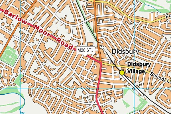 M20 6TJ map - OS VectorMap District (Ordnance Survey)