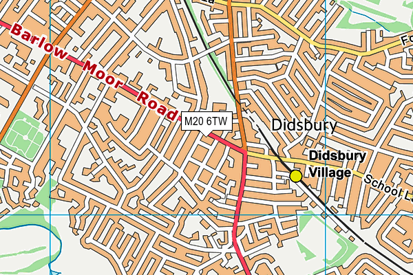 M20 6TW map - OS VectorMap District (Ordnance Survey)