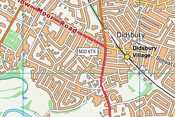 M20 6TX map - OS VectorMap District (Ordnance Survey)