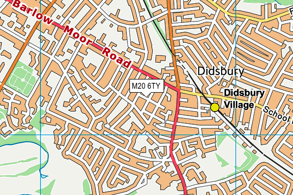 M20 6TY map - OS VectorMap District (Ordnance Survey)
