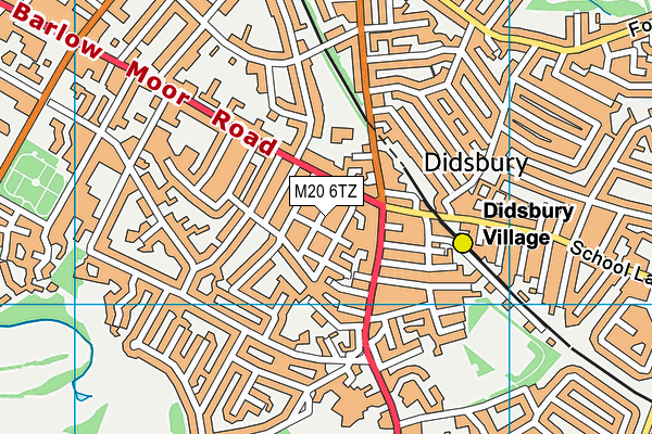 M20 6TZ map - OS VectorMap District (Ordnance Survey)