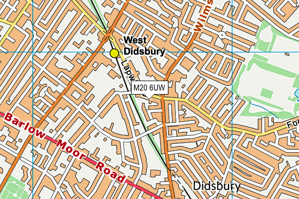 M20 6UW map - OS VectorMap District (Ordnance Survey)