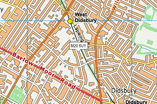 M20 6UY map - OS VectorMap District (Ordnance Survey)