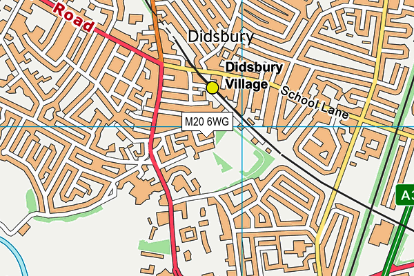 M20 6WG map - OS VectorMap District (Ordnance Survey)