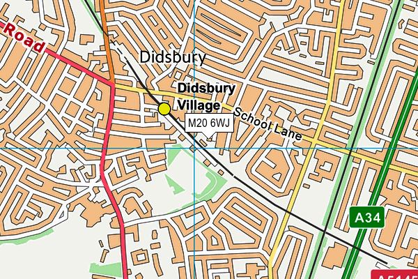M20 6WJ map - OS VectorMap District (Ordnance Survey)