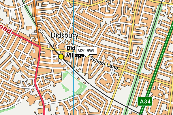 M20 6WL map - OS VectorMap District (Ordnance Survey)