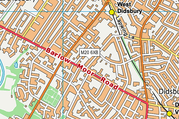 M20 6XB map - OS VectorMap District (Ordnance Survey)