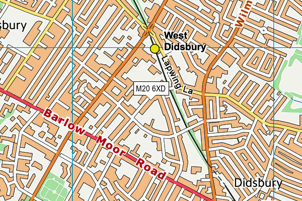 M20 6XD map - OS VectorMap District (Ordnance Survey)