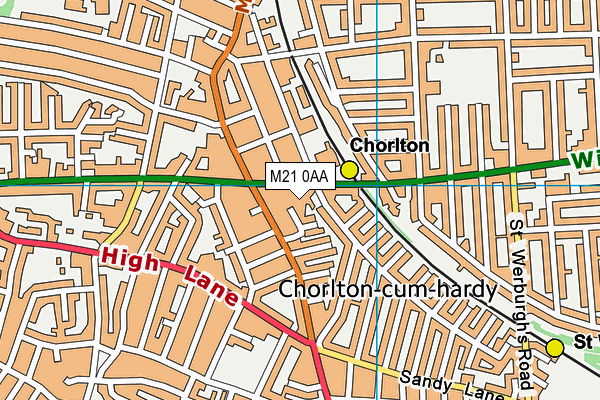 M21 0AA map - OS VectorMap District (Ordnance Survey)