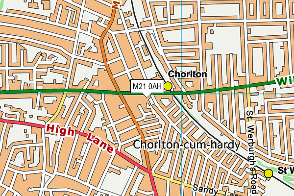 M21 0AH map - OS VectorMap District (Ordnance Survey)