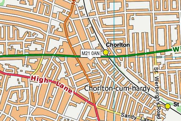 M21 0AN map - OS VectorMap District (Ordnance Survey)