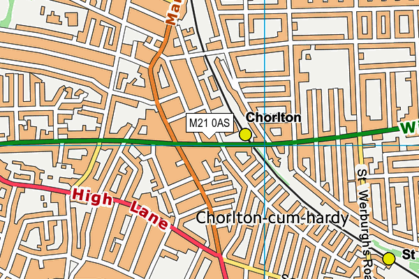 M21 0AS map - OS VectorMap District (Ordnance Survey)