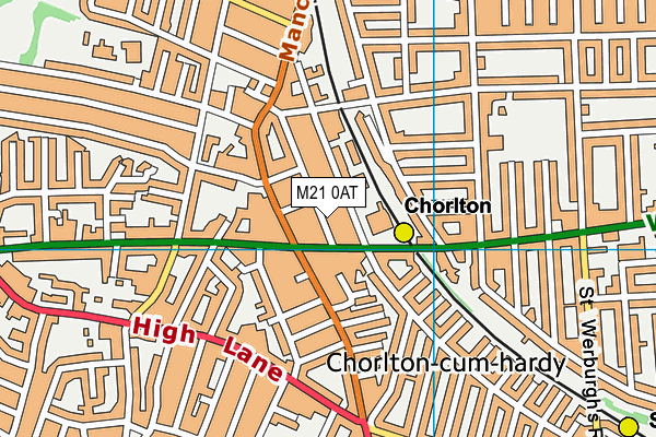 M21 0AT map - OS VectorMap District (Ordnance Survey)