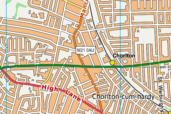 M21 0AU map - OS VectorMap District (Ordnance Survey)