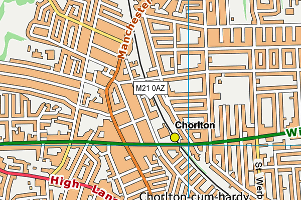 M21 0AZ map - OS VectorMap District (Ordnance Survey)