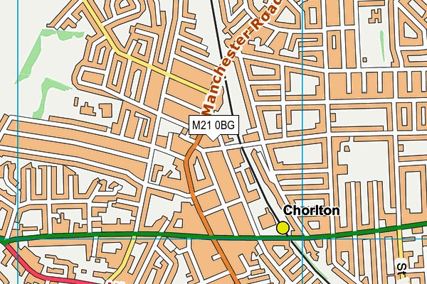 M21 0BG map - OS VectorMap District (Ordnance Survey)