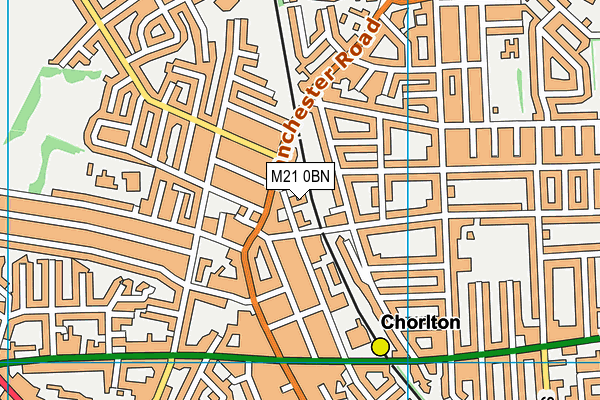 M21 0BN map - OS VectorMap District (Ordnance Survey)