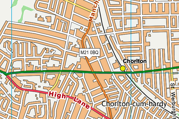 M21 0BQ map - OS VectorMap District (Ordnance Survey)