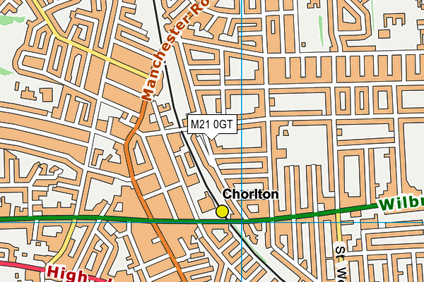 M21 0GT map - OS VectorMap District (Ordnance Survey)