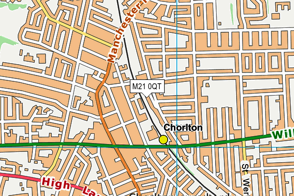 M21 0QT map - OS VectorMap District (Ordnance Survey)