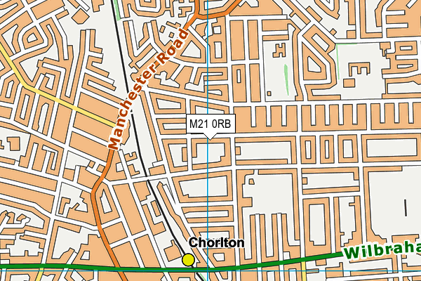 M21 0RB map - OS VectorMap District (Ordnance Survey)
