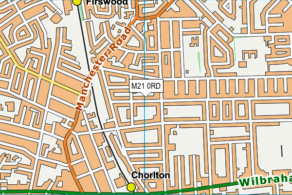 M21 0RD map - OS VectorMap District (Ordnance Survey)