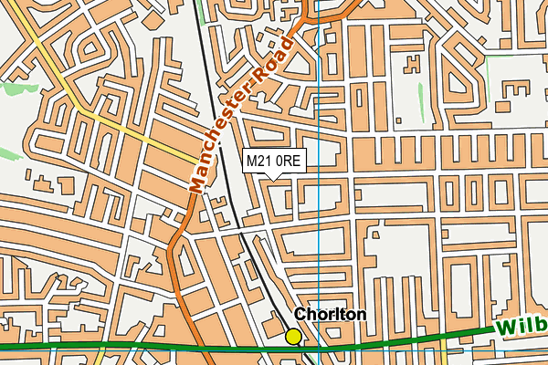 M21 0RE map - OS VectorMap District (Ordnance Survey)