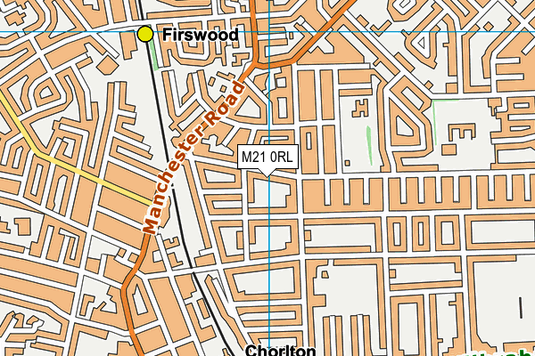 M21 0RL map - OS VectorMap District (Ordnance Survey)