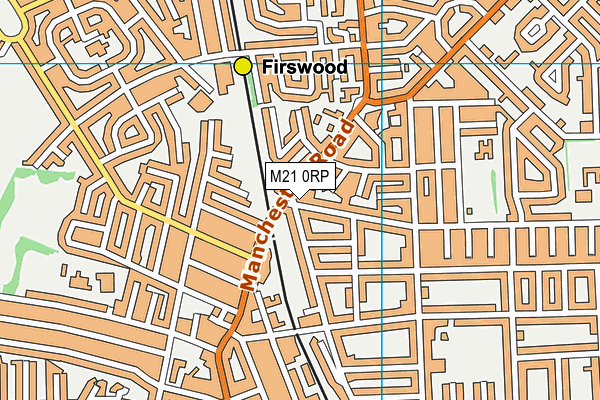 M21 0RP map - OS VectorMap District (Ordnance Survey)