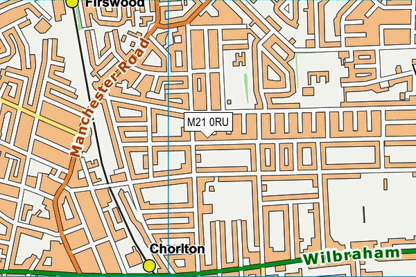 M21 0RU map - OS VectorMap District (Ordnance Survey)