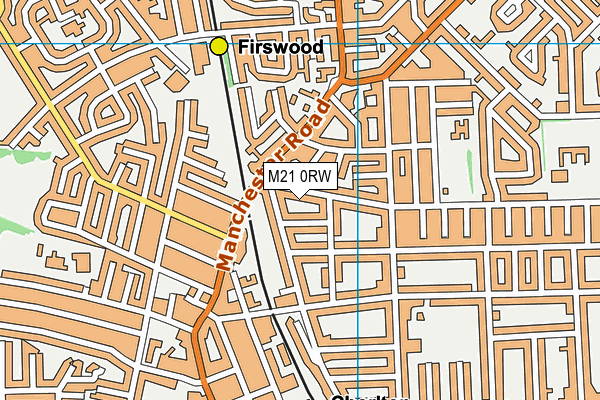 M21 0RW map - OS VectorMap District (Ordnance Survey)