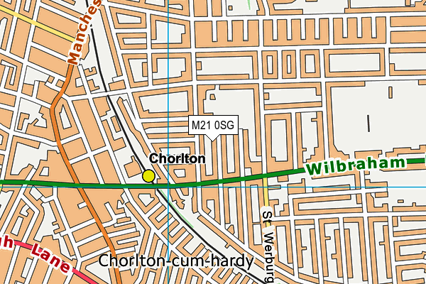 South West Manchester Cricket Club map (M21 0SG) - OS VectorMap District (Ordnance Survey)