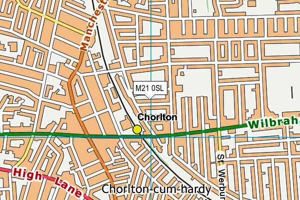 M21 0SL map - OS VectorMap District (Ordnance Survey)