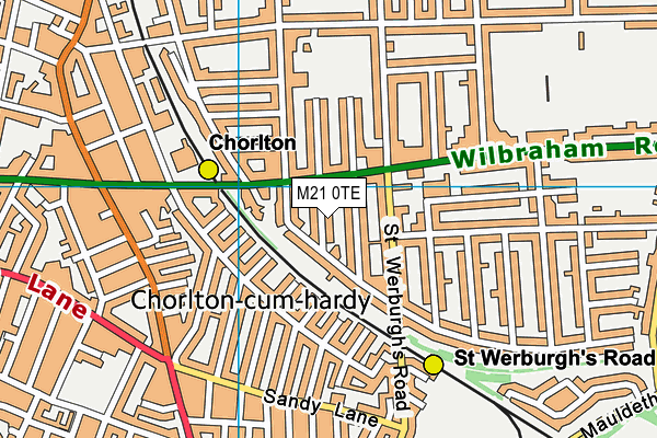 M21 0TE map - OS VectorMap District (Ordnance Survey)