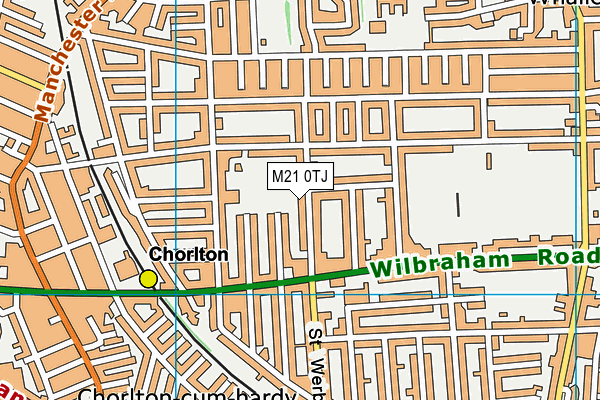 M21 0TJ map - OS VectorMap District (Ordnance Survey)