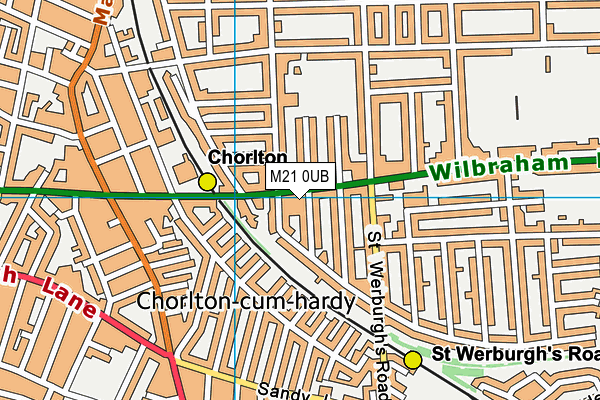 M21 0UB map - OS VectorMap District (Ordnance Survey)