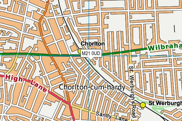 M21 0UD map - OS VectorMap District (Ordnance Survey)