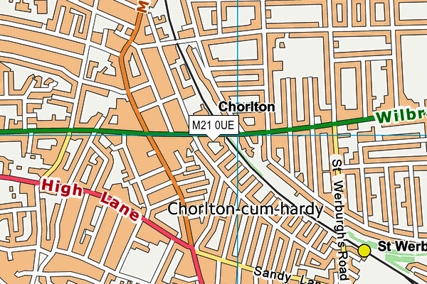 M21 0UE map - OS VectorMap District (Ordnance Survey)