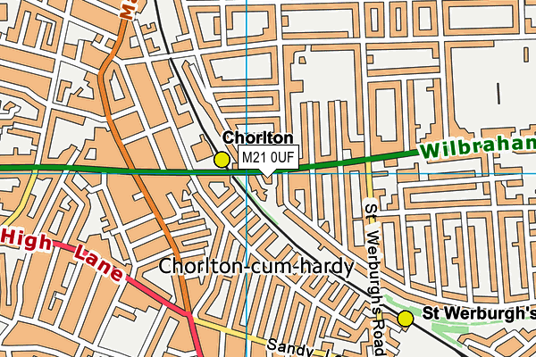 M21 0UF map - OS VectorMap District (Ordnance Survey)