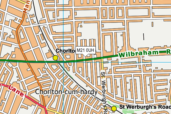 M21 0UH map - OS VectorMap District (Ordnance Survey)