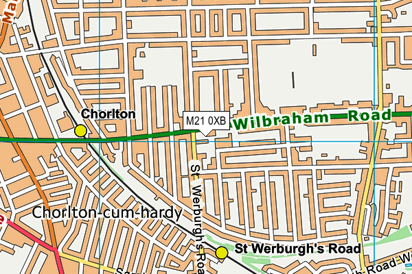 M21 0XB map - OS VectorMap District (Ordnance Survey)