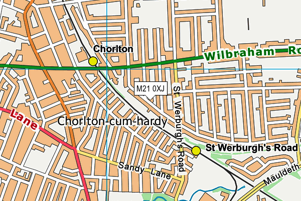 M21 0XJ map - OS VectorMap District (Ordnance Survey)