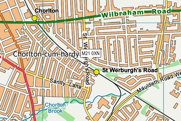 M21 0XN map - OS VectorMap District (Ordnance Survey)