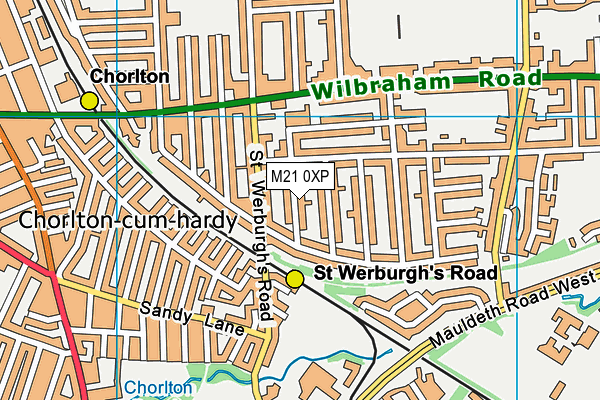 M21 0XP map - OS VectorMap District (Ordnance Survey)