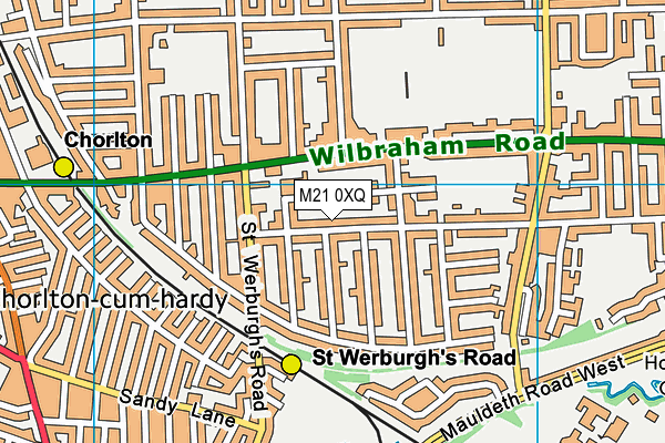 M21 0XQ map - OS VectorMap District (Ordnance Survey)