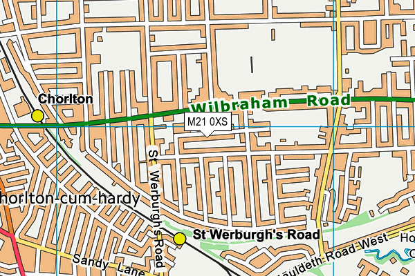 M21 0XS map - OS VectorMap District (Ordnance Survey)