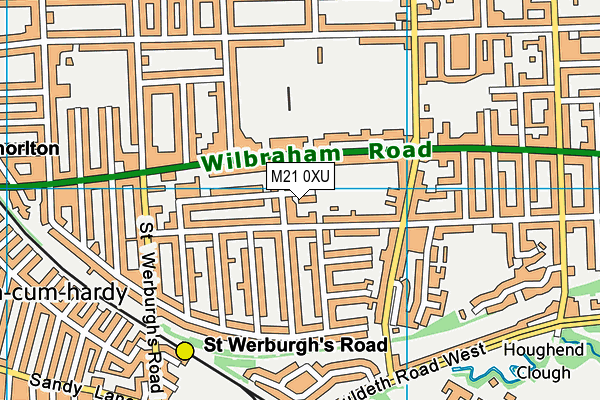 M21 0XU map - OS VectorMap District (Ordnance Survey)