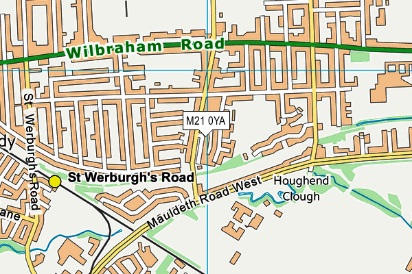 M21 0YA map - OS VectorMap District (Ordnance Survey)