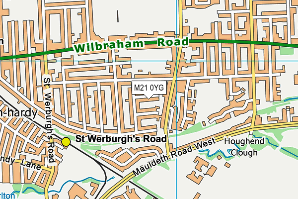 M21 0YG map - OS VectorMap District (Ordnance Survey)