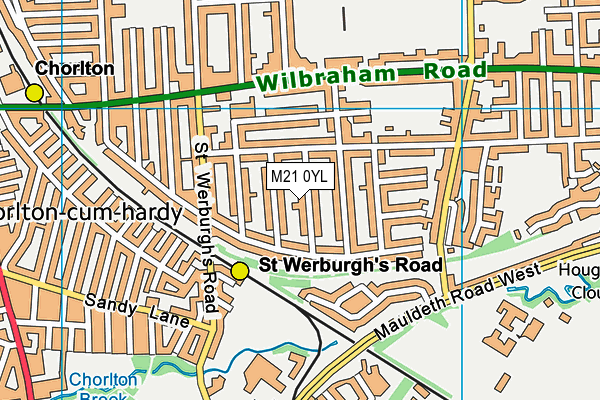 M21 0YL map - OS VectorMap District (Ordnance Survey)